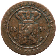 LaZooRo: Dutch East Indies 1/2 Cent 1859 VF - Nederlands-Indië