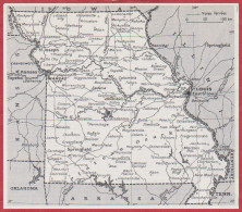 Carte Du Missouri. Etats Unis. USA. Larousse 1960. - Historische Documenten