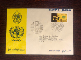 EGYPT FDC COVER 1976 YEAR WHO HEALTH MEDICINE - Storia Postale