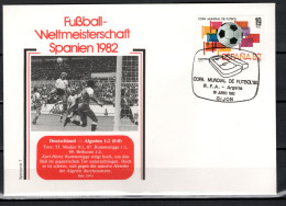 Spain 1982 Football Soccer World Cup Commemorative Cover Match Germany - Algeria 1:2 - 1982 – Espagne