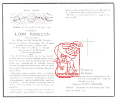 DP Leon Persoon / De Saegher 54j. ° Stekene 1905 † 1960 - Devotieprenten