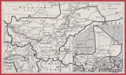 Carte Du Mali. Carte Avec Route, Piste, Voie Ferrée. Larousse 1960. - Documents Historiques