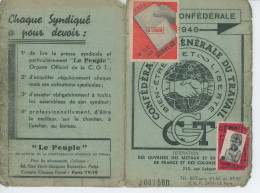 Carte De La CGT 1946 - Lidmaatschapskaarten