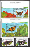 Grenada Grenadines MNH Set And 2 SSs - Schmetterlinge