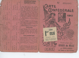 Carte De La CGT 1945 - Cartes De Membre