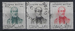 Italy 1972  Giuseppe Mazzini  (o) Mi.1358-1360 - 1971-80: Gebraucht
