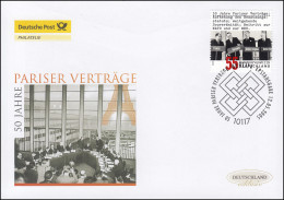 2459 Jubiläum 50 Jahre Pariser Verträge, Schmuck-FDC Deutschland Exklusiv - Covers & Documents