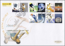 2439-2443 Sporthilfe 2005, 5 Werte, Satz Auf Schmuck-FDC Deutschland Exklusiv - Storia Postale