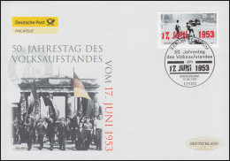 2342 Volksaufstand In Der DDR 17. Juni 1953, Schmuck-FDC Deutschland Exklusiv - Covers & Documents