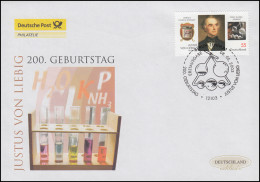 2337 Chemiker Justus Von Liebig, Schmuck-FDC Deutschland Exklusiv - Lettres & Documents