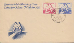 282-283 Leipziger Messe 1951 Blanko-FDC ESSt LEIPZIG Messe Petershof 4.3.51 - Storia Postale