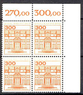 677 Burgen U.Schl. 300 Pf Eck-Vbl. Or ** Postfrisch - Unused Stamps