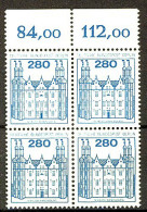 676 Burgen U.Schl. 280 Pf OR-Viererbl. ** Postfrisch - Unused Stamps