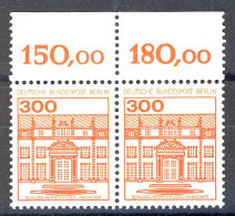 677 Burgen U.Schl. 300 Pf Paar OR ** Postfrisch - Neufs