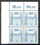 676 Burgen U.Schl. 280 Pf Eck-Vbl. Ol ** Postfrisch - Unused Stamps