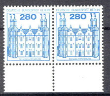 676 Burgen U.Schl. 280 Pf Paar UR ** Postfrisch - Unused Stamps