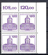 675 Burgen U.Schl. 120 Pf Eck-Vbl. Or ** Postfrisch - Unused Stamps
