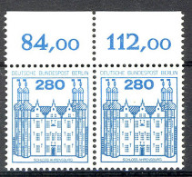 676 Burgen U.Schl. 280 Pf Paar OR ** Postfrisch - Unused Stamps