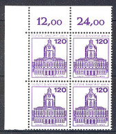 675 Burgen U.Schl. 120 Pf Eck-Vbl. Ol ** Postfrisch - Unused Stamps