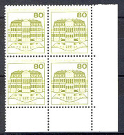 674 Burgen U.Schl. 80 Pf Eck-Vbl. Ur ** Postfrisch - Unused Stamps