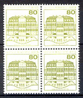 674 Burgen U.Schl. 80 Pf Viererblock ** Postfrisch - Nuevos