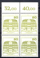 674 Burgen U.Schl. 80 Pf OR-Viererbl. ** Postfrisch - Nuevos