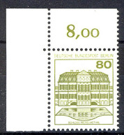 674 Burgen U.Schl. 80 Pf Ecke Ol ** Postfrisch - Unused Stamps