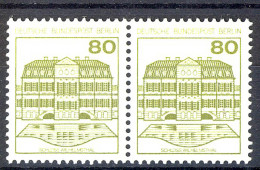 674 Burgen U.Schl. 80 Pf Waag. Paar ** Postfrisch - Unused Stamps