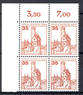 673 Burgen U.Schl. 35 Pf Eck-Vbl. Ol ** Postfrisch - Unused Stamps