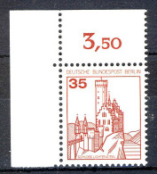 673 Burgen U.Schl. 35 Pf Ecke Ol ** Postfrisch - Unused Stamps