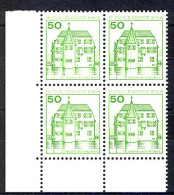 615 Burgen U.Schl. 50 Pf Eck-Vbl. Ul ** Postfrisch - Unused Stamps