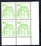 615 Burgen U.Schl. 50 Pf Eck-Vbl. Ur ** Postfrisch - Nuevos