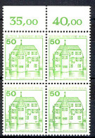 615 Burgen U.Schl. 50 Pf OR-Viererbl. ** Postfrisch - Nuevos