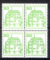 615 Burgen U.Schl. 50 Pf Viererblock ** Postfrisch - Nuevos