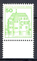 615 Burgen U.Schl. 50 Pf Unterrand ** Postfrisch - Unused Stamps
