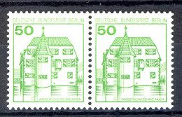 615 Burgen U.Schl. 50 Pf Waag. Paar ** Postfrisch - Nuevos