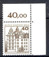 614 Burgen U.Schl. 40 Pf Ecke Or ** Postfrisch - Nuevos