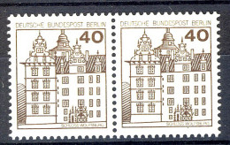 614 Burgen U.Schl. 40 Pf Waag. Paar ** Postfrisch - Unused Stamps