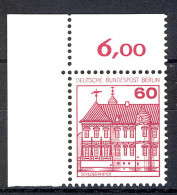 611 Burgen U.Schl. 60 Pf Ecke Ol ** Postfrisch - Unused Stamps