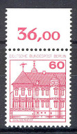 611 Burgen U.Schl. 60 Pf Oberrand ** Postfrisch - Unused Stamps