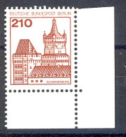 589 Burgen U.Schl. 210 Pf Ecke Ur ** Postfrisch - Unused Stamps