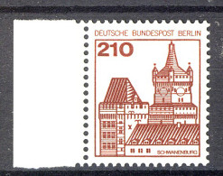 589 Burgen U.Schl. 210 Pf Seitenrand Li. ** Postfrisch - Unused Stamps