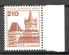 589 Burgen U.Schl. 210 Pf Seitenrand Re. ** Postfrisch - Unused Stamps