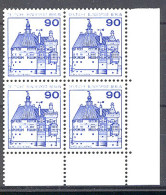 588 Burgen U.Schl. 90 Pf Eck-Vbl. Ur ** Postfrisch - Nuevos