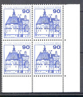 588 Burgen U.Schl. 90 Pf Eck-Vbl. Ur ** Postfrisch - Unused Stamps