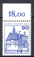 588 Burgen U.Schl. 90 Pf Oberrand ** Postfrisch - Unused Stamps