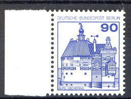 588 Burgen U.Schl. 90 Pf Seitenrand Li. ** Postfrisch - Nuevos