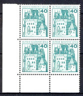 535 Burgen U.Schl. 40 Pf Eck-Vbl. Ul ** Postfrisch - Unused Stamps