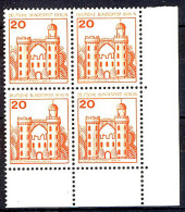 533 Burgen U.Schl. 20 Pf Eck-Vbl. Ur ** Postfrisch - Unused Stamps