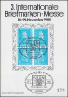 Sonderdruck 3. Briefmarkenmesse Essen 1980 Mit WIPA-Stempel 16.11.80 - Posta Privata & Locale